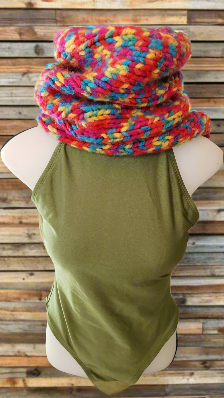 Rainbow Super Chunky Cowl